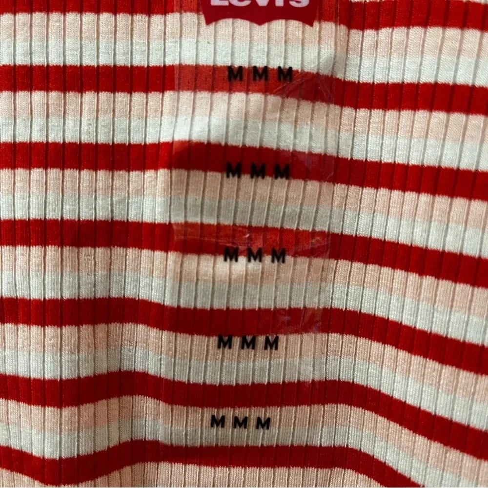 Levi’s Striped Short Sleeve shirt with ruffles-Size Girls M- NWT